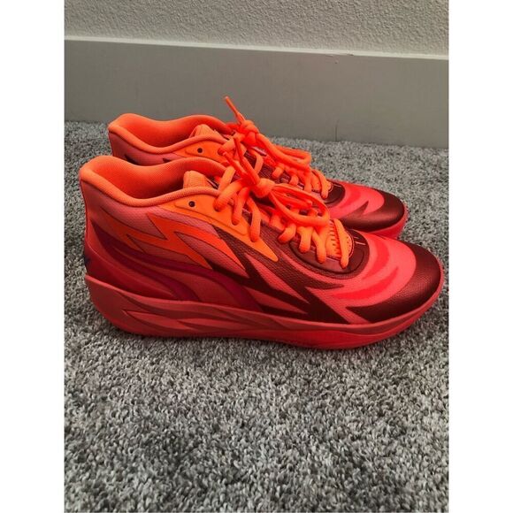 Puma Lamelo Ball MB.02 Supernova Fiery Coral Men's Size 10.5 - Picture 2 of 6